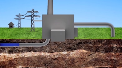 Grafische doorsnede van de ondergrond met buizen