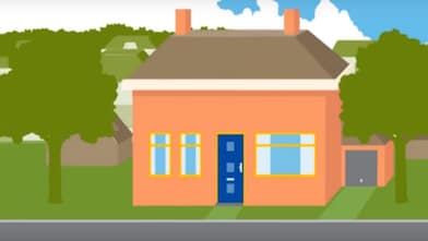 Grafische weergave van een woonhuis