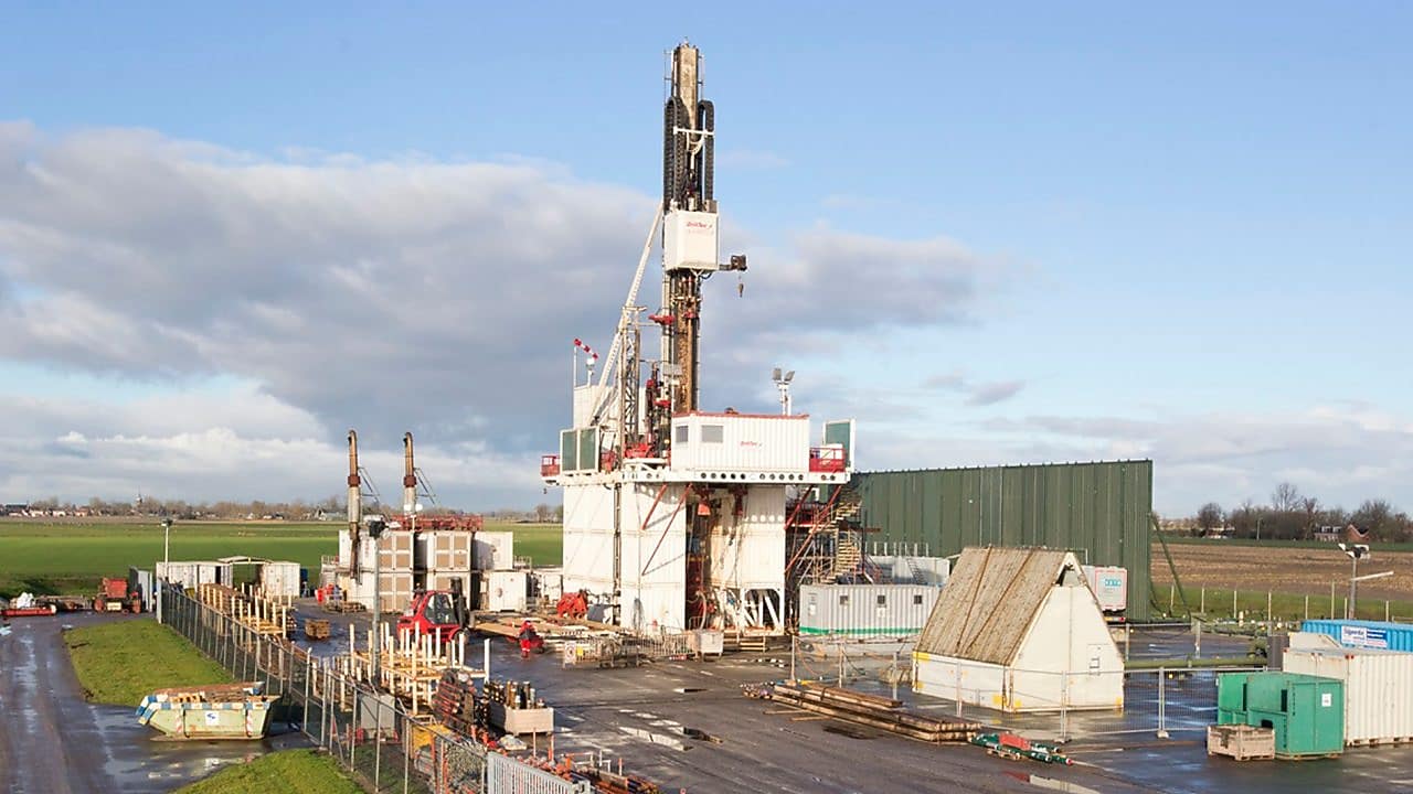 Luchtfoto van een winningslocatie