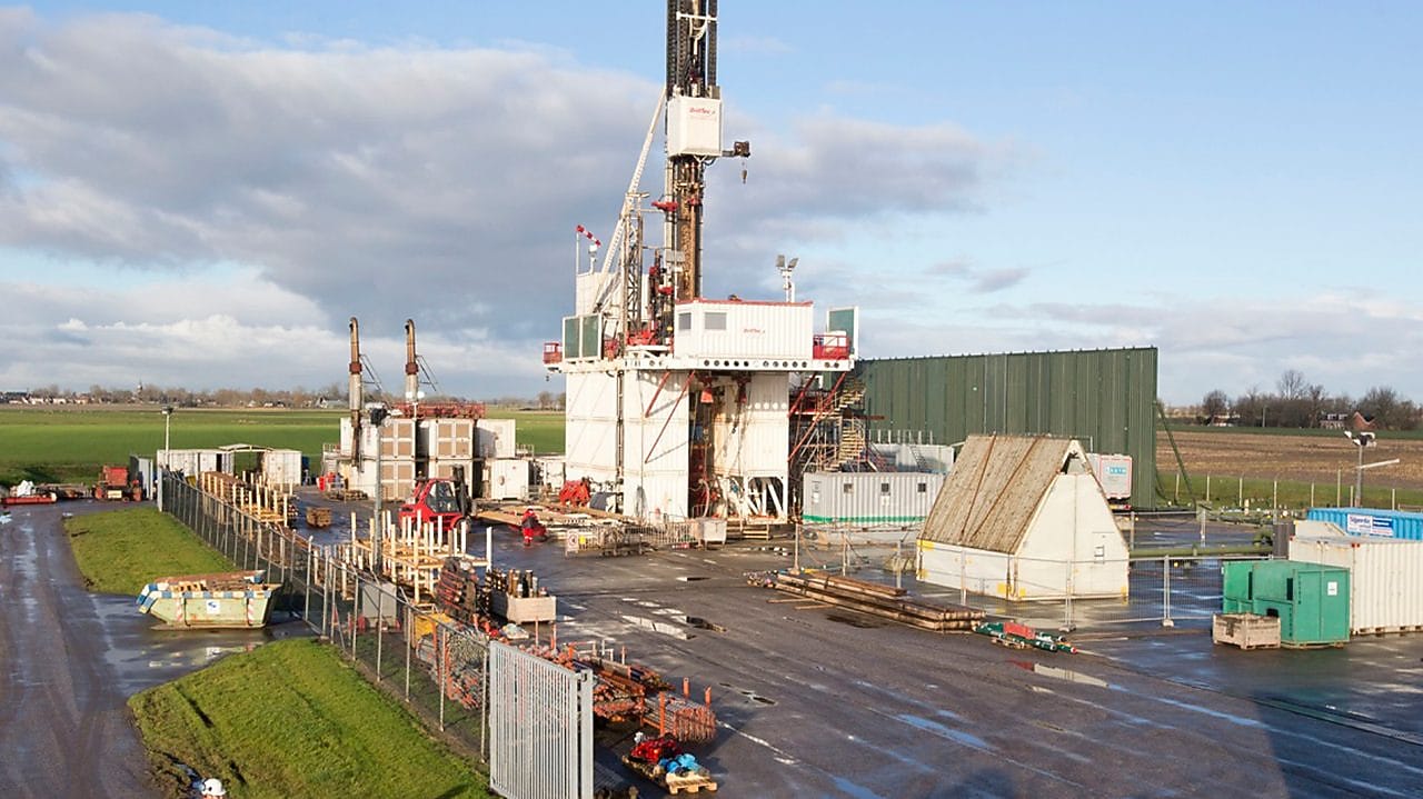 Luchtfoto van een winningslocatie