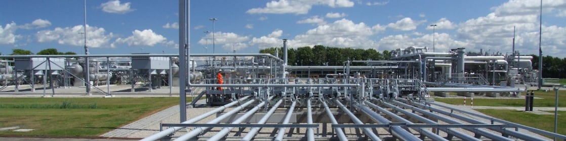 Buizen van een gas productie locatie