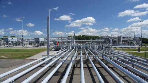 Buizen van een gas productie locatie